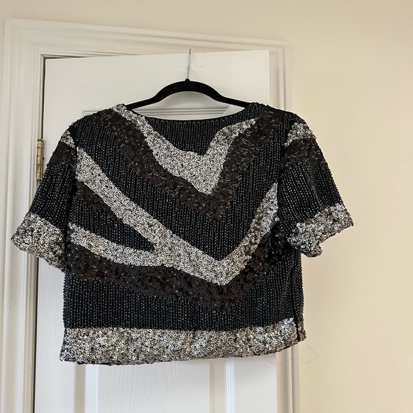 Fun Crop Top, sequins, size small - Picture 2 of 2